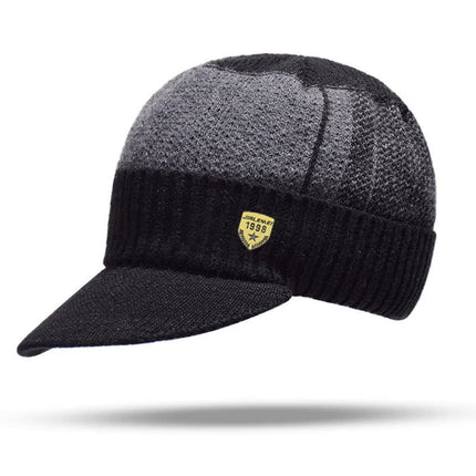 Bonnet casquette en laine pour homme - Noir/marine - Ajustable (du 54 au 59) | La boutique du chapeau