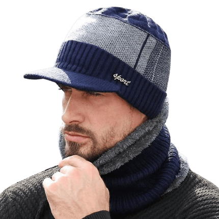 Bonnet casquette et cache - cou - Bonnet - Bleu marine - Ajustable (du 54 au 59) | La boutique du chapeau