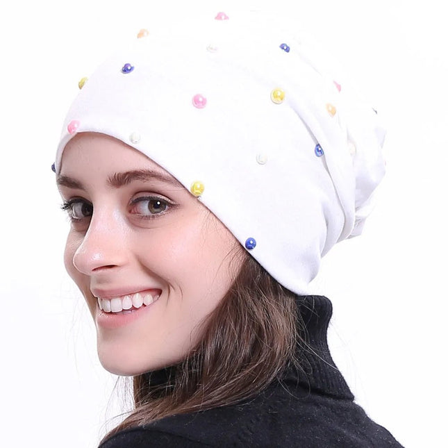 Bonnet pour femme - Blanc - Ajustable (du 54 au 59) | La boutique du chapeau