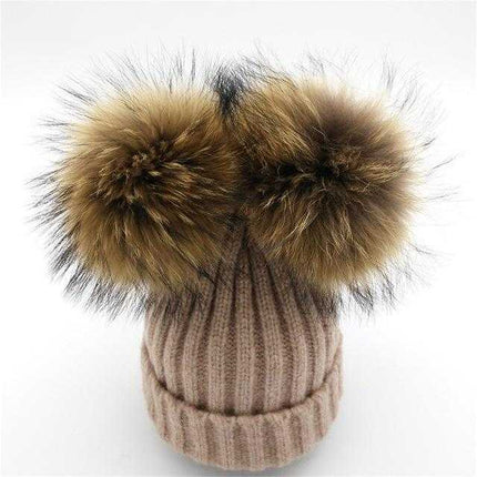 Bonnet deux Pompons - Noir - Adulte | La boutique du chapeau