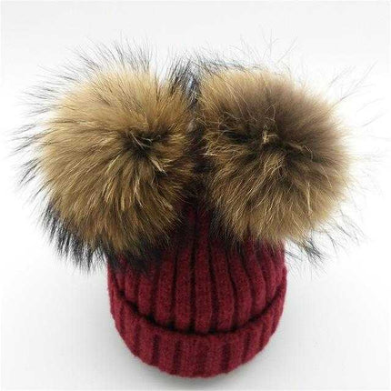 Bonnet deux Pompons - Rouge - Adulte | La boutique du chapeau