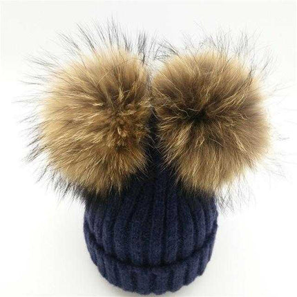 Bonnet deux Pompons - Noir - Adulte | La boutique du chapeau