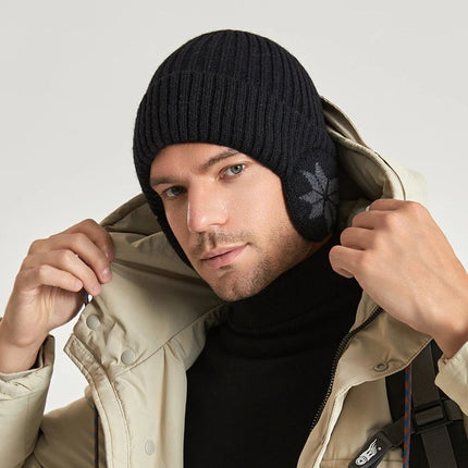 Bonnet unisexe avec protection des oreilles - Noir - Ajustable (du 54 au 59) | La boutique du chapeau