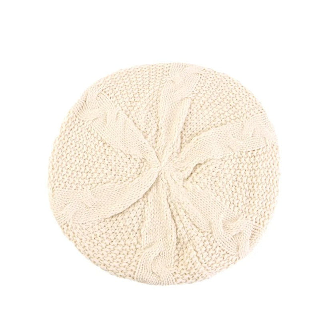 Béret femme tricoté torsadé - Beige - Ajustable (du 54 au 59) | La boutique du chapeau