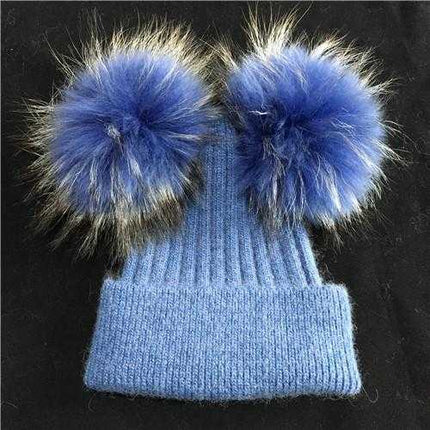 Bonnet double pompons - Marine - Adulte | La boutique du chapeau