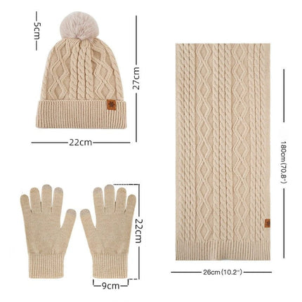 Bonnet, écharpe et gants d'hiver pour femme - Ajustable (du 54 au 59) | La boutique du chapeau