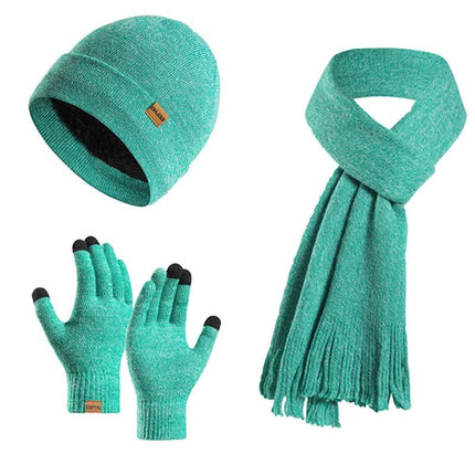 Bonnet, écharpe et gants en tricot - émeuraude - Ajustable (du 54 au 59) | La boutique du chapeau