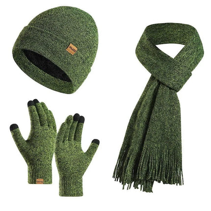 Bonnet, écharpe et gants en tricot - Vert - Ajustable (du 54 au 59) | La boutique du chapeau