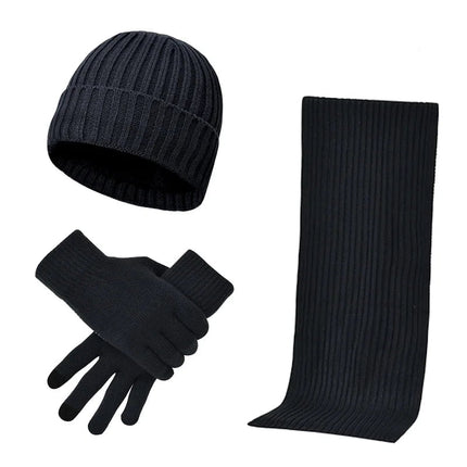 Bonnet écharpe et gants pour homme - Bleu - Ajustable (du 54 au 59) | La boutique du chapeau