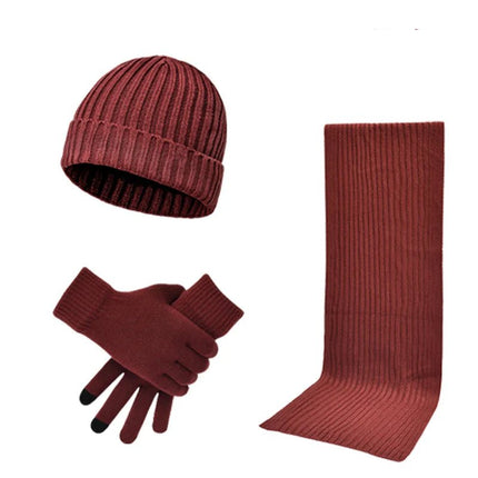 Bonnet écharpe et gants pour homme - Beige - Ajustable (du 54 au 59) | La boutique du chapeau