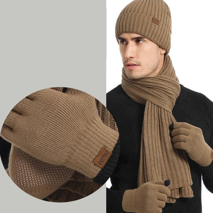 Bonnet écharpe et gants pour homme - Rouge - Ajustable (du 54 au 59) | La boutique du chapeau