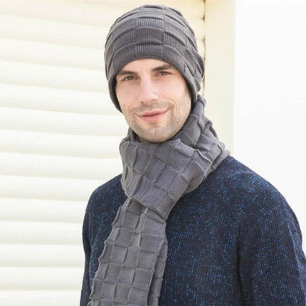 Bonnet écharpe et gants tactiles - Café - Adulte | La boutique du chapeau