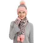 Bonnet écharpe et gants tactiles avec doublure en polaire - Rose - Ajustable (du 54 au 59) | La boutique du chapeau