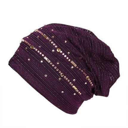 Bonnet Élégant en Tricot et Strass - Rose - Adulte | La boutique du chapeau