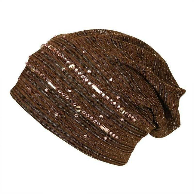 Bonnet Élégant en Tricot et Strass - Rose - Adulte | La boutique du chapeau