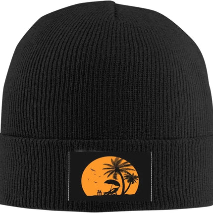Bonnet unisexe imprimé palmier - Noir - Ajustable (du 54 au 59) | La boutique du chapeau
