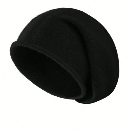 Bonnet en laine douce pour femme - Noir - Ajustable (du 54 au 59) | La boutique du chapeau