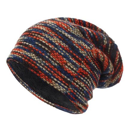 Bonnet en laine patchwork - Rouge - Adulte | La boutique du chapeau