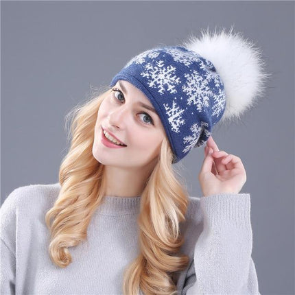 Bonnet en laine pour femme - Bleu/Blanc - Adulte | La boutique du chapeau