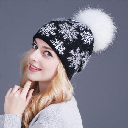 Bonnet en laine pour femme - Noir/Blanc - Adulte | La boutique du chapeau