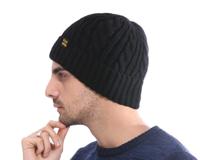 Bonnet en laine pour homme - Noir - Ajustable (du 54 au 59) | La boutique du chapeau