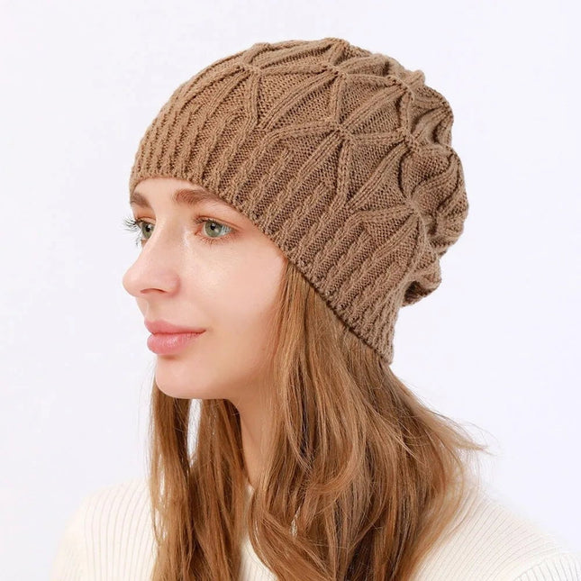 Bonnet en tricot torsadé pour femme - Kaki - Ajustable (du 54 au 59) | La boutique du chapeau