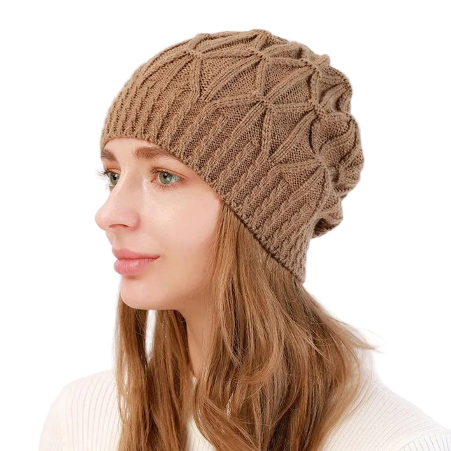 Bonnet en tricot torsadé pour femme - Kaki - Ajustable (du 54 au 59) | La boutique du chapeau