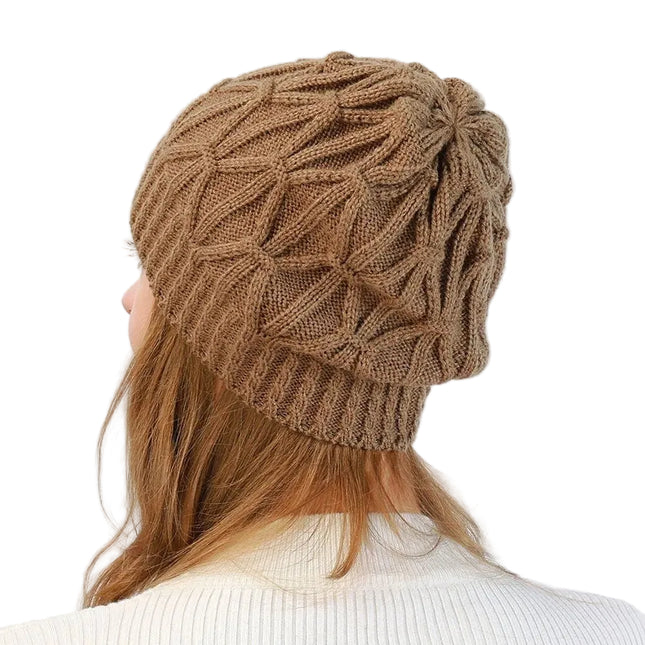 Bonnet en tricot torsadé pour femme - Kaki - Ajustable (du 54 au 59) | La boutique du chapeau