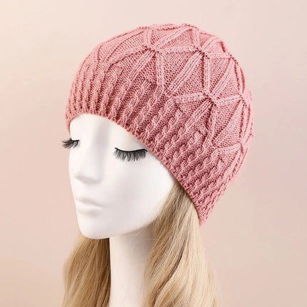 Bonnet en tricot torsadé pour femme - Rose - Ajustable (du 54 au 59) | La boutique du chapeau