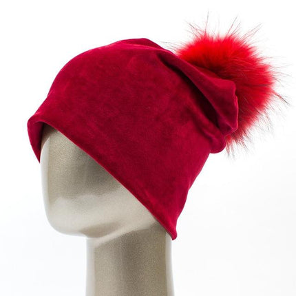 Bonnet en velours - Rouge B - Adulte | La boutique du chapeau