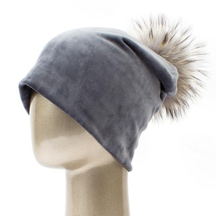 Bonnet en velours - Gris B - Adulte | La boutique du chapeau