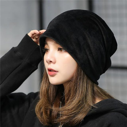 Bonnet en velours - Noir - Adulte | La boutique du chapeau