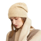 Bonnet épais en cachemire - Beige - Ajustable (du 54 au 59) | La boutique du chapeau