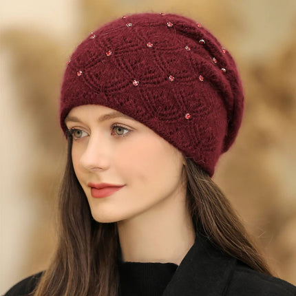 Bonnet épais pour femme - Bordeaux - Ajustable (du 54 au 59) | La boutique du chapeau