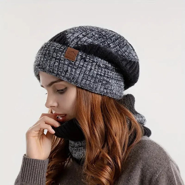Bonnet et cache-cou - Noir - Ajustable (du 54 au 59) | La boutique du chapeau