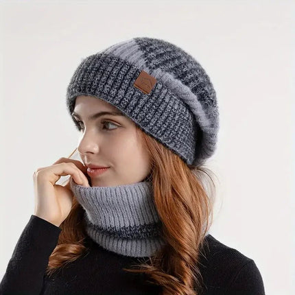 Bonnet et cache-cou - Gris - Ajustable (du 54 au 59) | La boutique du chapeau