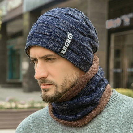 Bonnet et cache - cou pour homme - Bleu - Ajustable (du 54 au 59) | La boutique du chapeau