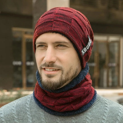 Bonnet et cache - cou pour homme - Rouge - Ajustable (du 54 au 59) | La boutique du chapeau