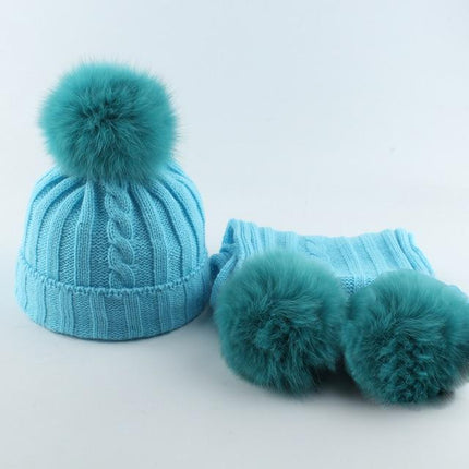 Bonnet et écharpe enfant - Bleu/Bleu - Enfant | La boutique du chapeau
