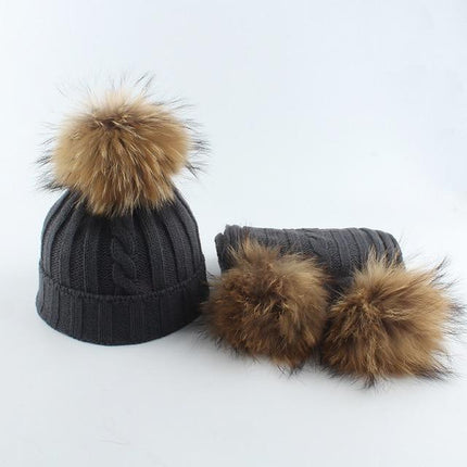 Bonnet et écharpe enfant - Gris - Enfant | La boutique du chapeau