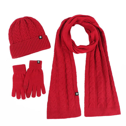 Bonnet et écharpe et gants d'hiver pour femme - Rouge - Ajustable (du 54 au 59) | La boutique du chapeau