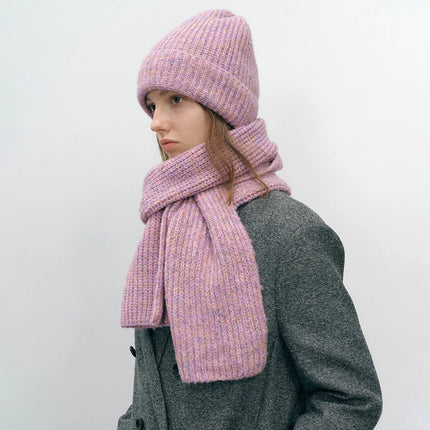 Bonnet et écharpe Tricotés - Rose - | La boutique du chapeau