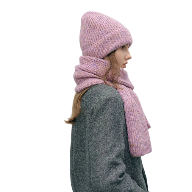 Bonnet et écharpe Tricotés - Rose - | La boutique du chapeau
