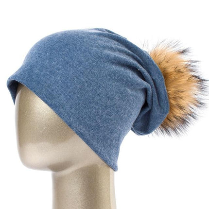 Bonnet et pompon multi - couleur - Bleu B - Adulte | La boutique du chapeau