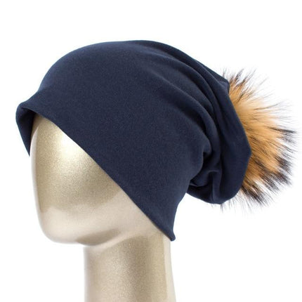 Bonnet et pompon multi - couleur - Marine A - Adulte | La boutique du chapeau