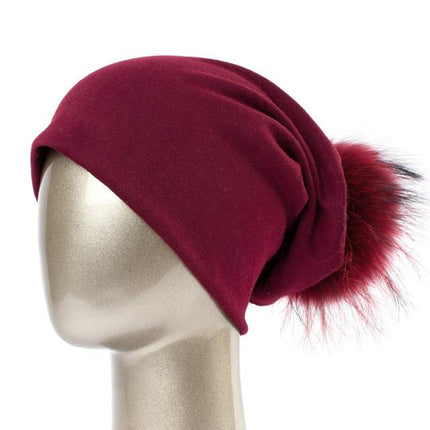 Bonnet et pompon multi - couleur - Bordeaux B - Adulte | La boutique du chapeau