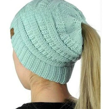 Bonnet extensible queue de cheval - Bleu - Ajustable (du 54 au 59) | La boutique du chapeau