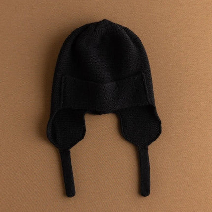Bonnet femme cache-oreilles en cachemire - Noir - Ajustable (du 54 au 59) | La boutique du chapeau