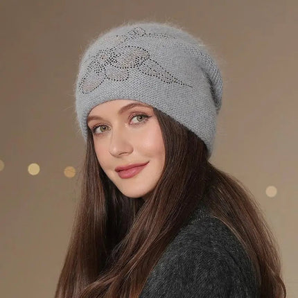 Bonnet femme en acrylique - Gris - Ajustable (du 54 au 59) | La boutique du chapeau