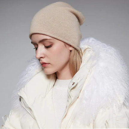 Bonnet femme en cachemire - Beige - Ajustable (du 54 au 59) | La boutique du chapeau